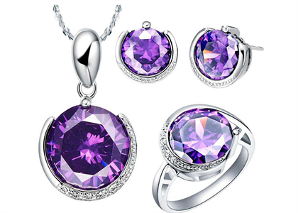 Rhodium Plated | Gemstone Pendant Sets